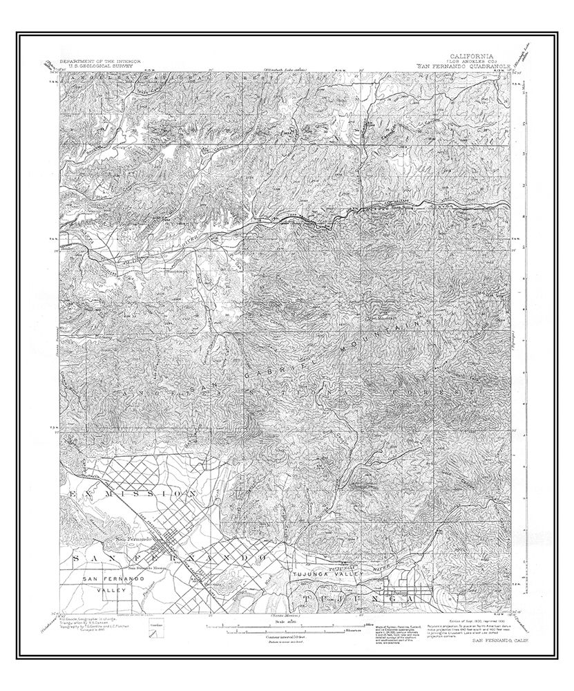 San Fernando California Quad - USGS 1900