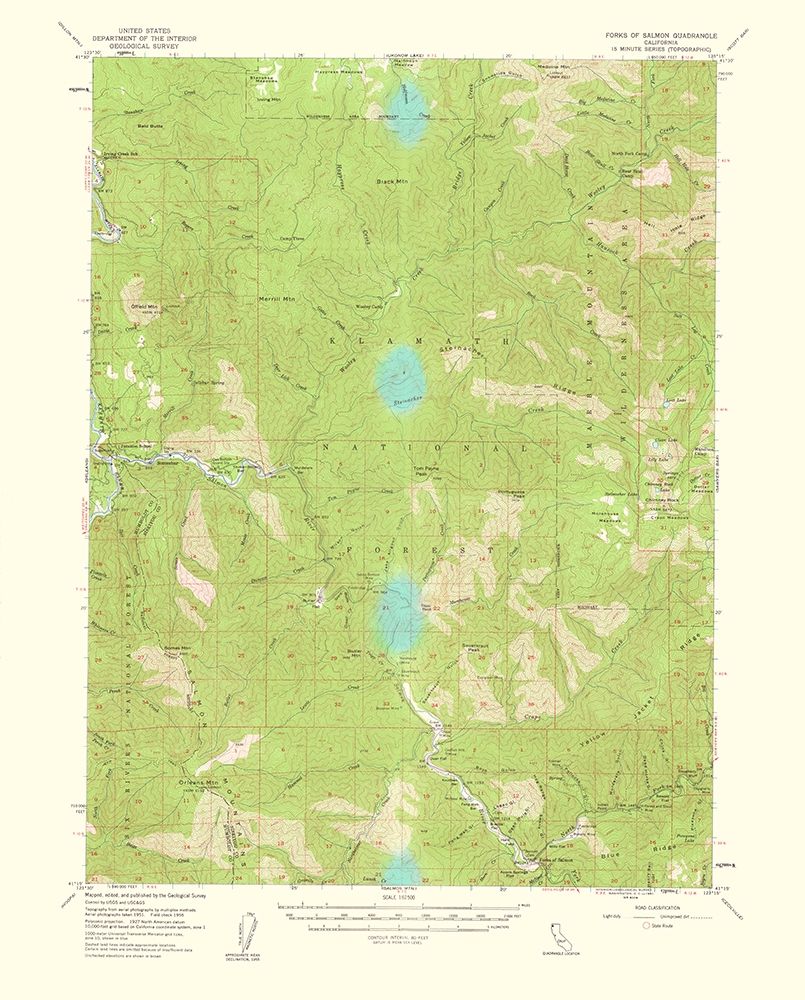 Forks Of Salmon California Quad - USGS 1961