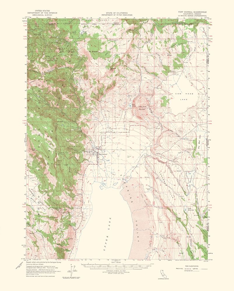 Fort Bidwell California Oregon Quad - USGS 1964