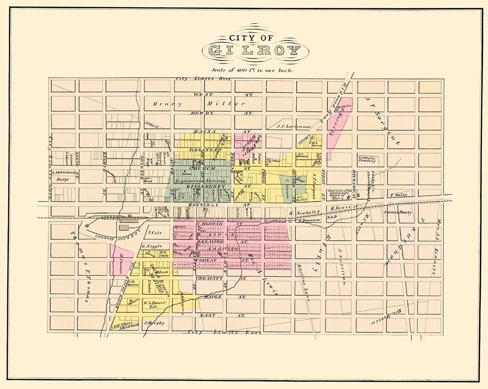Gilroy California Landowner - Thomas 1876