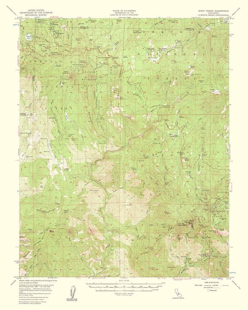 Giant Forest California Quad - USGS 1961