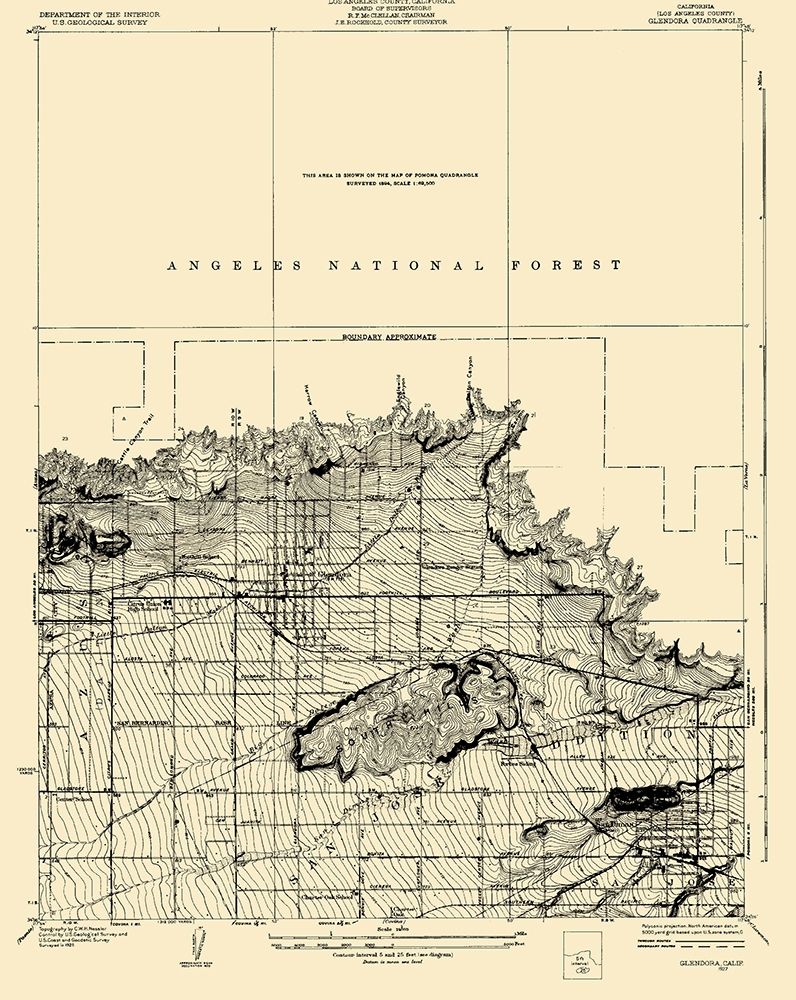 Glendora California Quad - USGS 1927