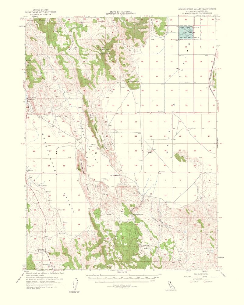 Grasshopper Valley California Quad - USGS 1963