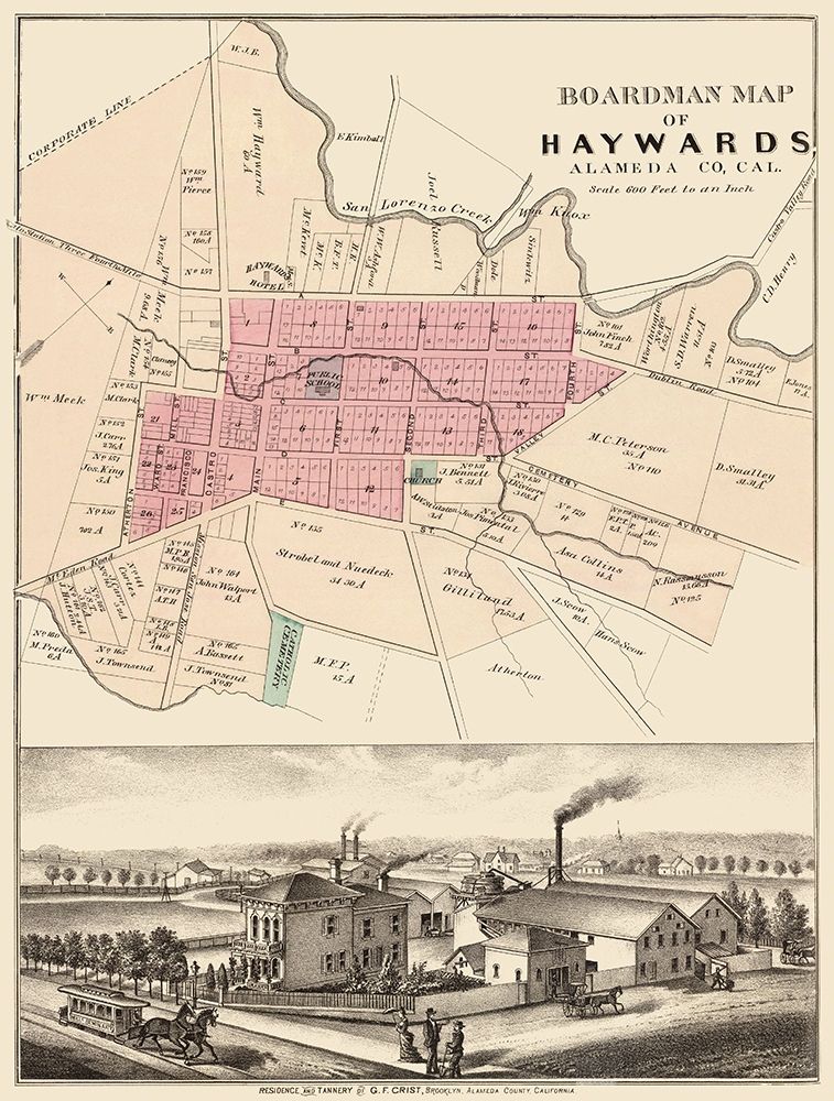 Haywards California Landowner - Boardman 1878