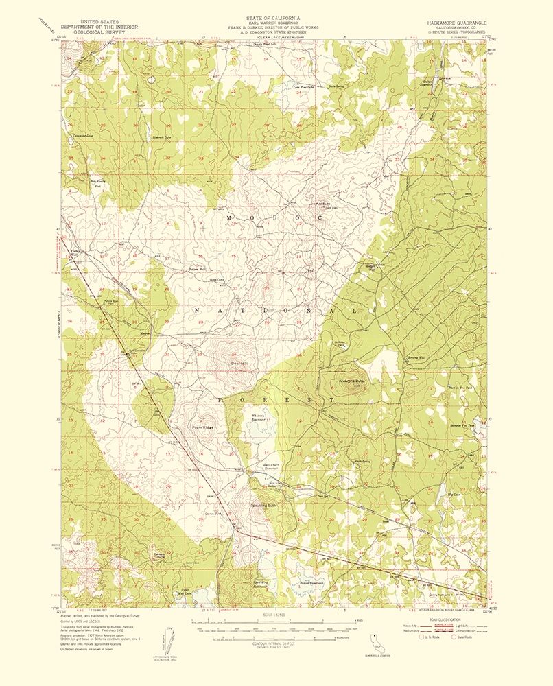 Hackamore California Quad - USGS 1954