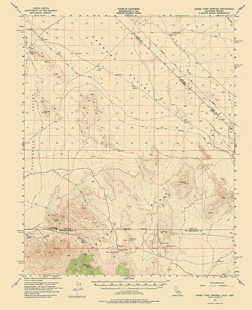 Horse Thief Spr California Nevada Quad - USGS 1956