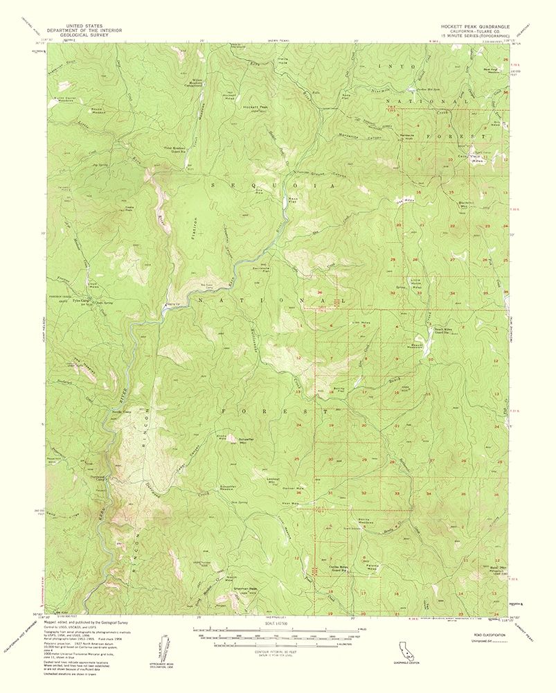 Hockett Peak California Quad - USGS 1962