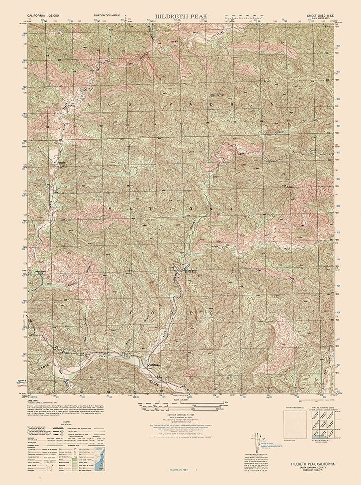 Hildreth Peak Sheet - US Army 1942