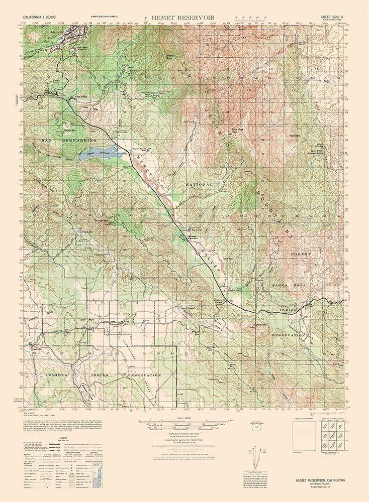 Hemet Reservoir Sheet - US Army 1943