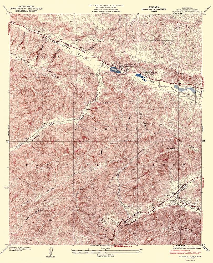 Hughes Lake California Quad - USGS 1937