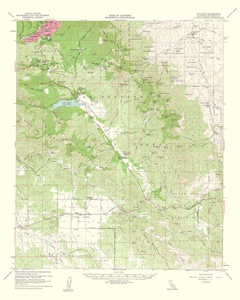 Idyllwild California Quad - USGS 1963