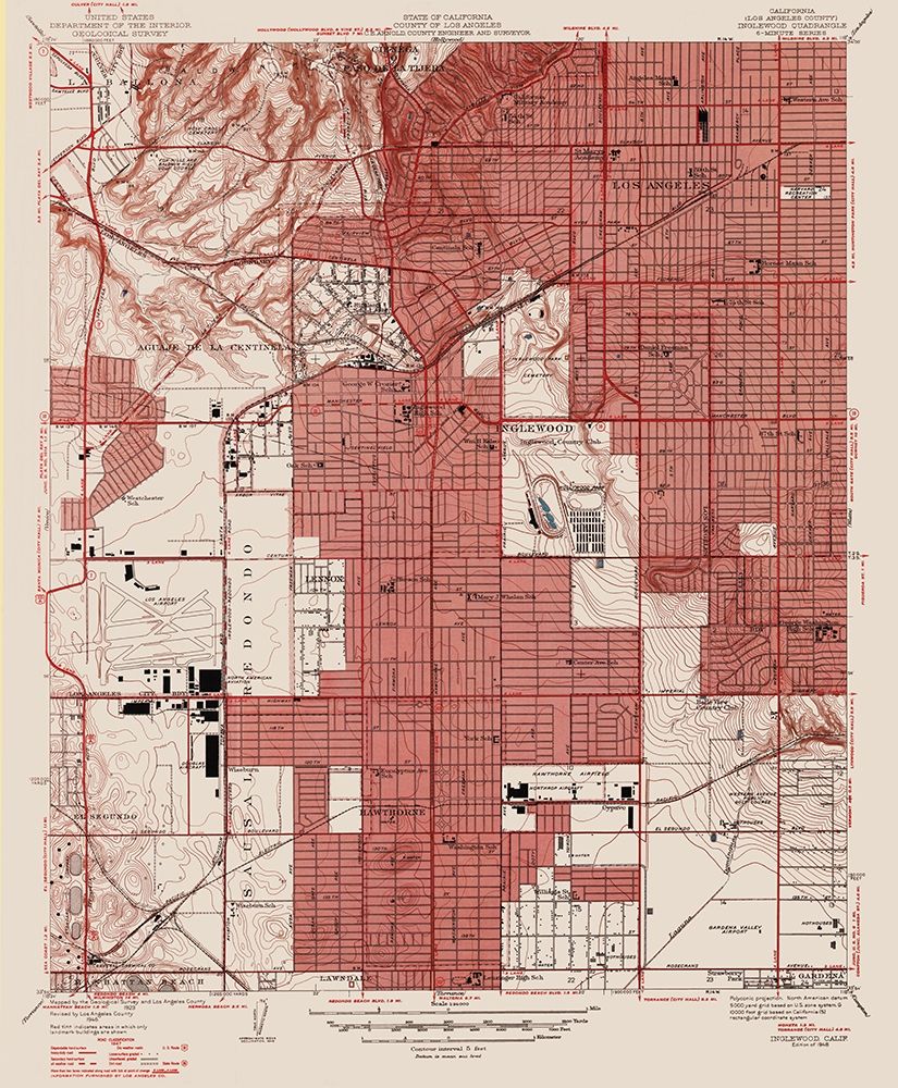 Inglewood California Quad - USGS 1946