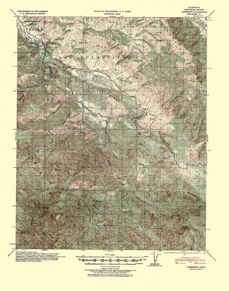 Jamesburg California Quad - USGS 1940