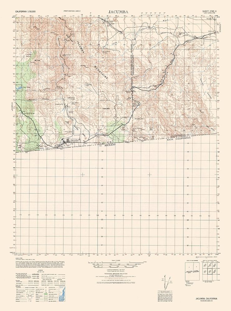 Jacumba Sheet - US Army 1942