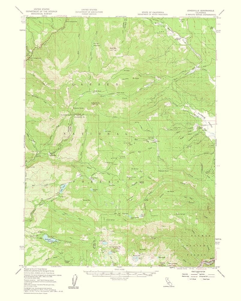 Jonesville California Quad - USGS 1963