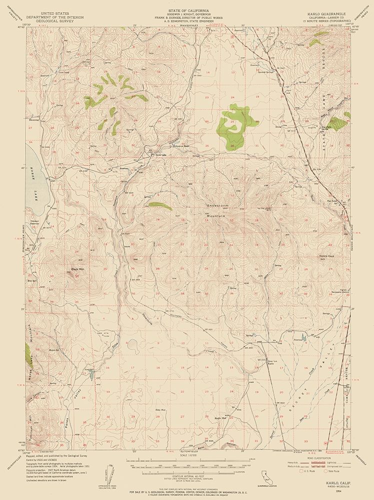 Karlo California Quad - USGS 1954