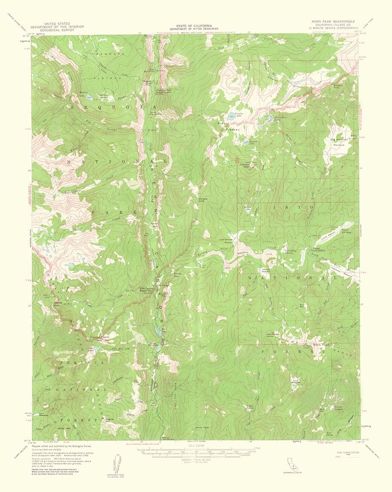 Kern Peak California Quad - USGS 1963