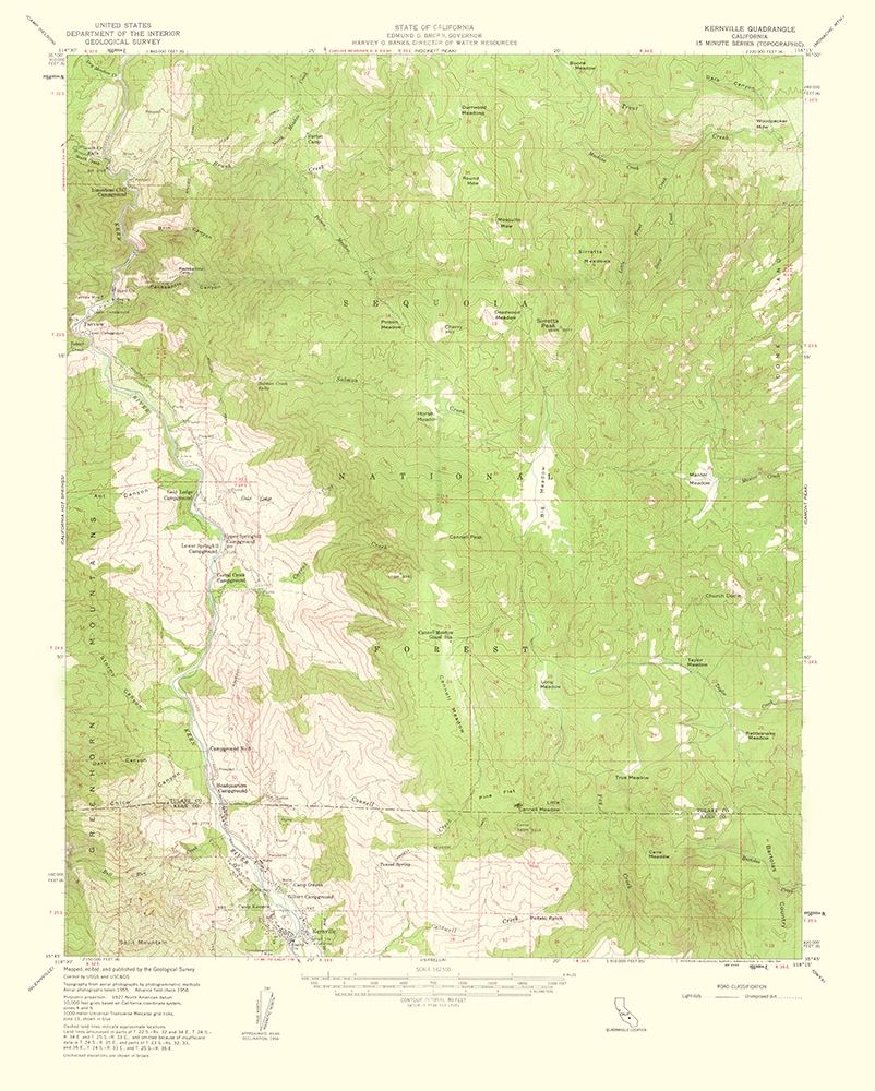 Kernville California Quad - USGS 1960