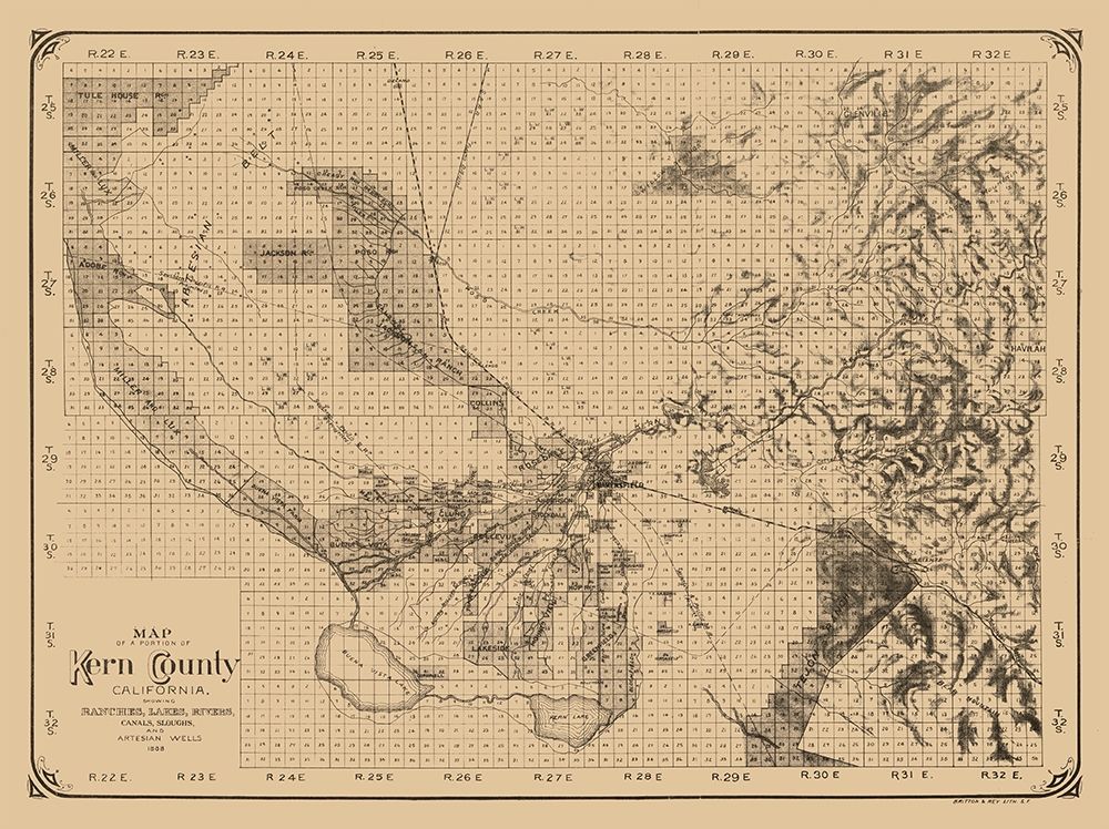 Kern County California - Rey 1888