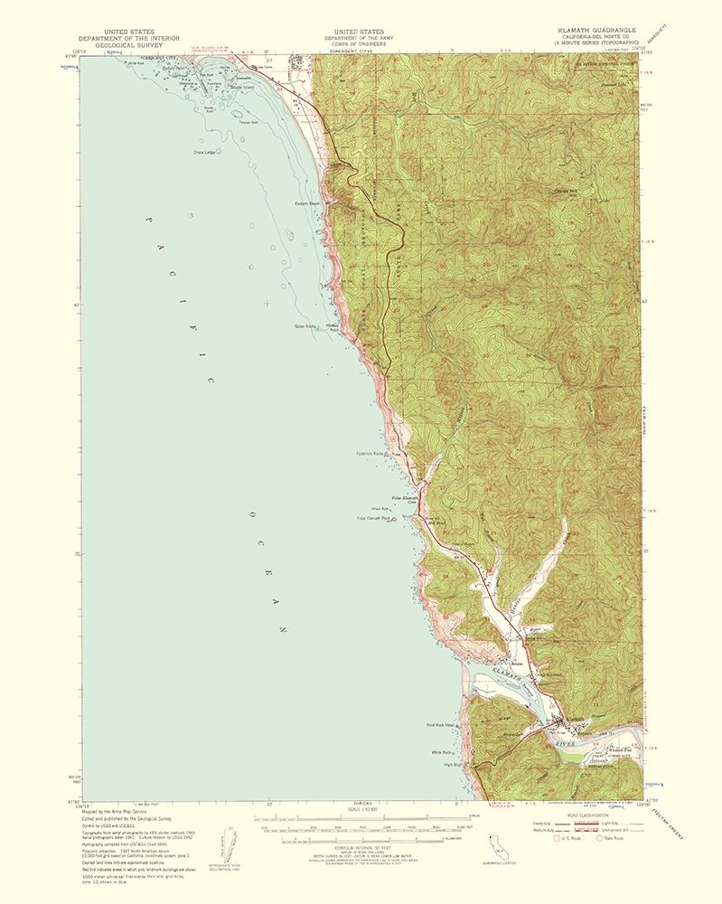 Klamath California Quad - USGS 1957