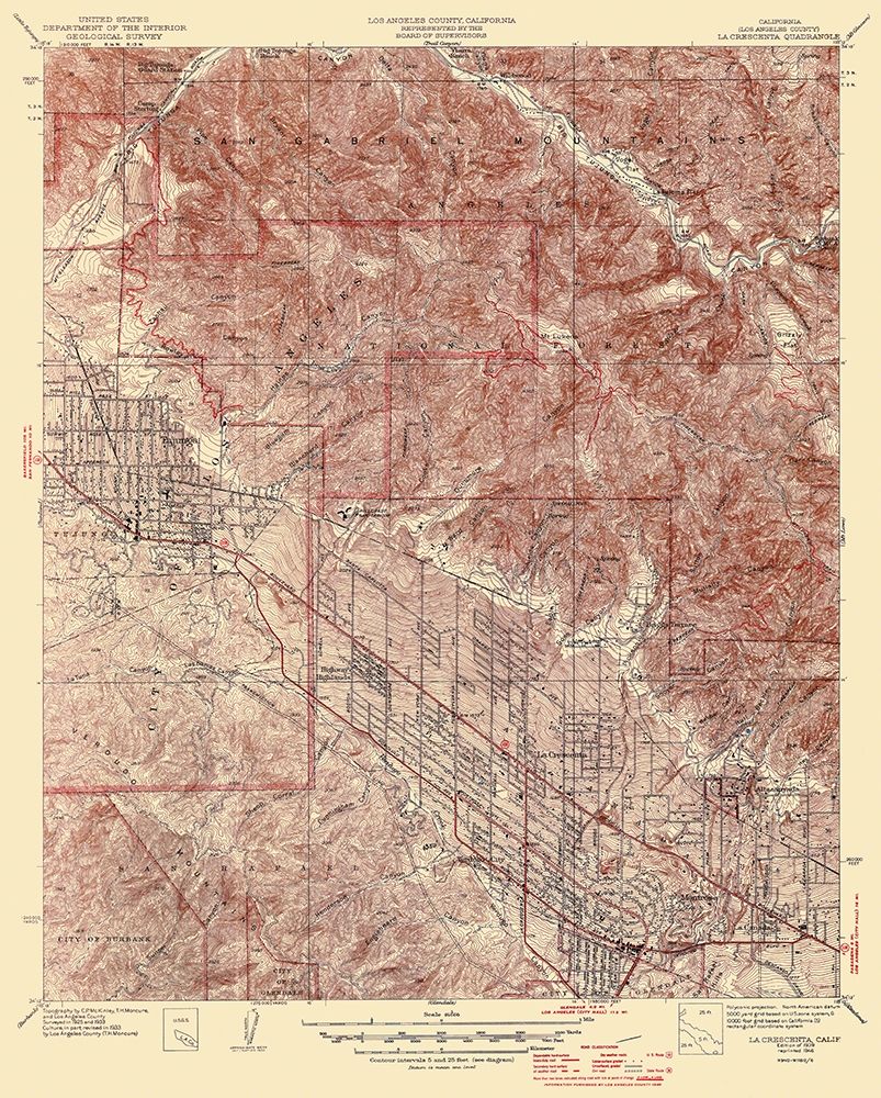 La Crescenta California Quad - USGS 1939