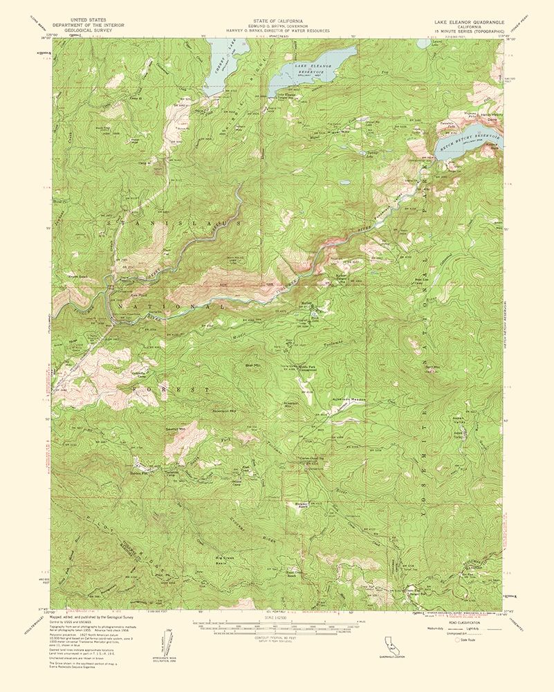 Lake Elseanor California Quad - USGS 1950