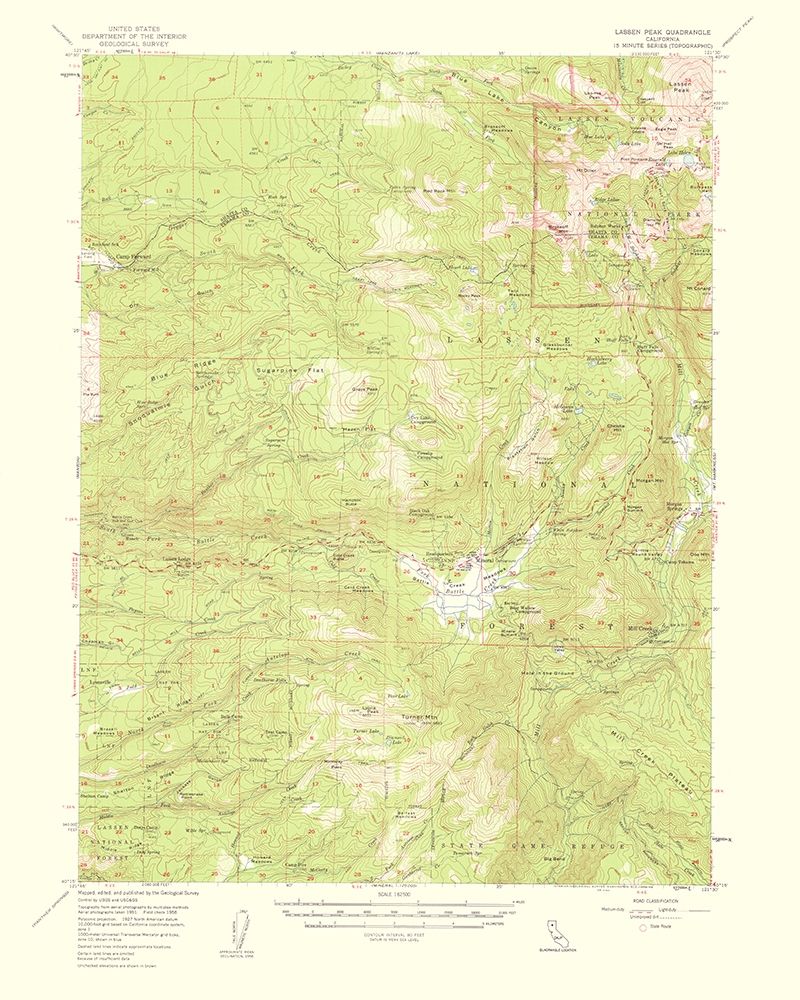 Lassen Peak California Quad - USGS 1956