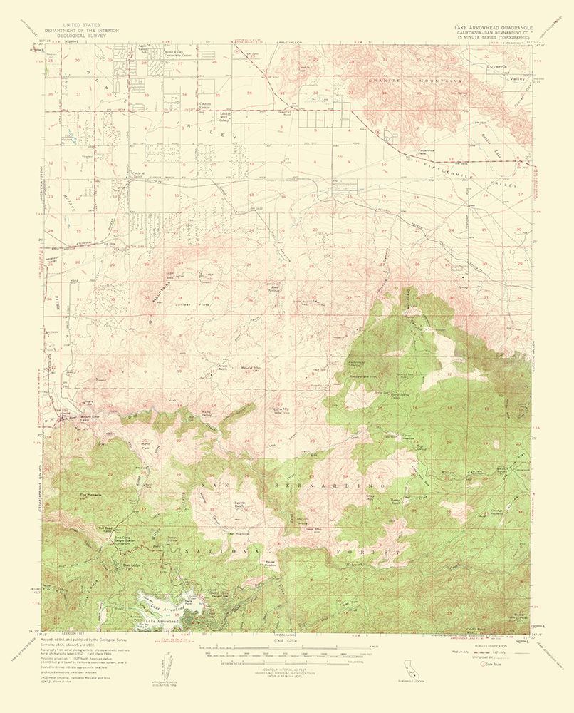 Lake Arrowhead California Quad - USGS 1961
