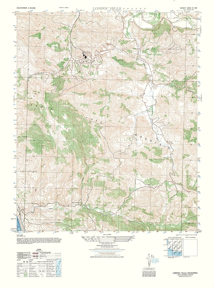 Lompoc Hills Sheet - US Army 1947
