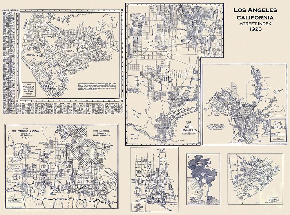 Los Angeles California Street Index - Hill 1928