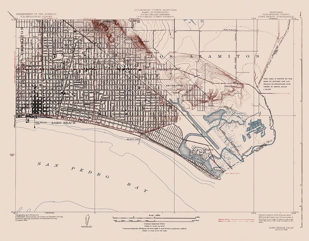 Long Beach California Quad - USGS 1925