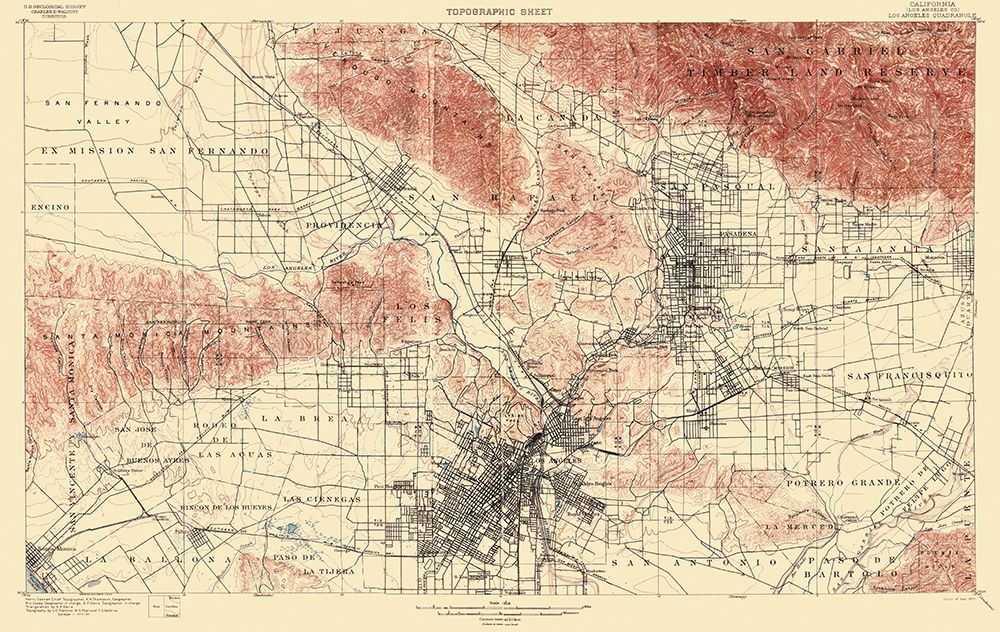 Los Angeles California Quad - USGS 1900
