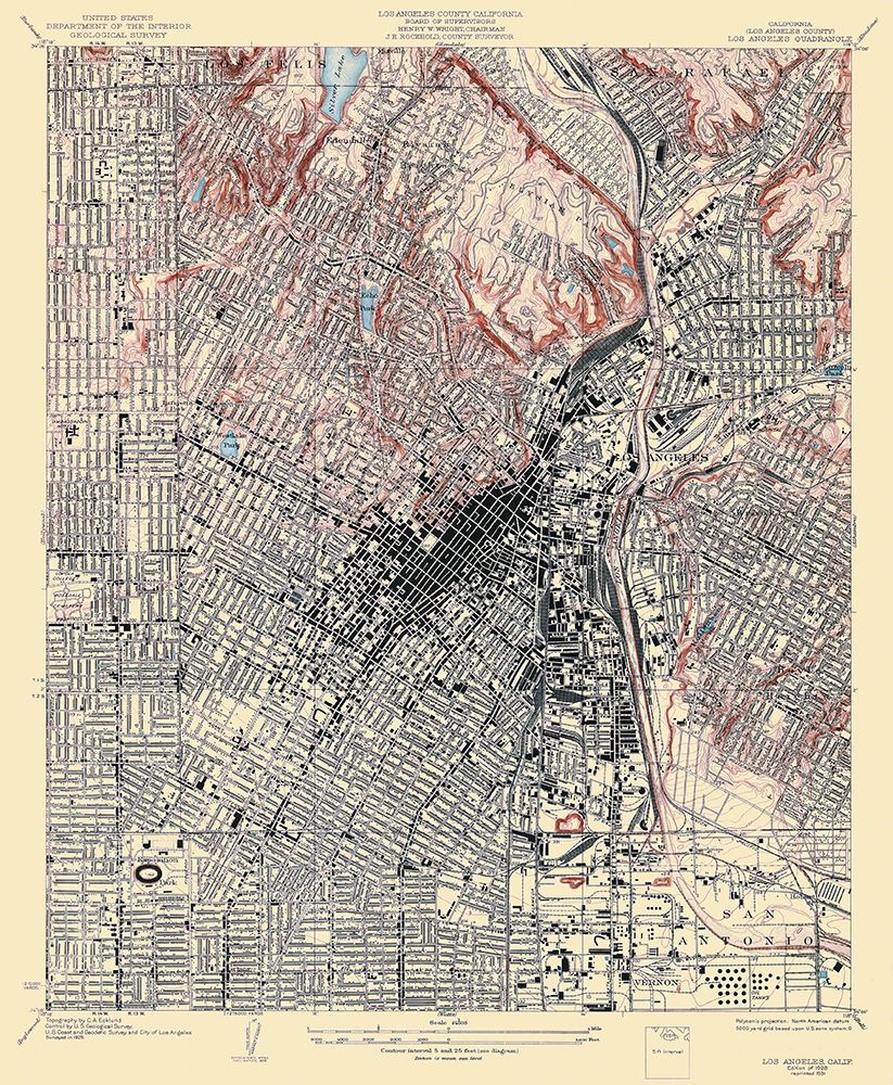 Los Angeles California Quad - USGS 1928