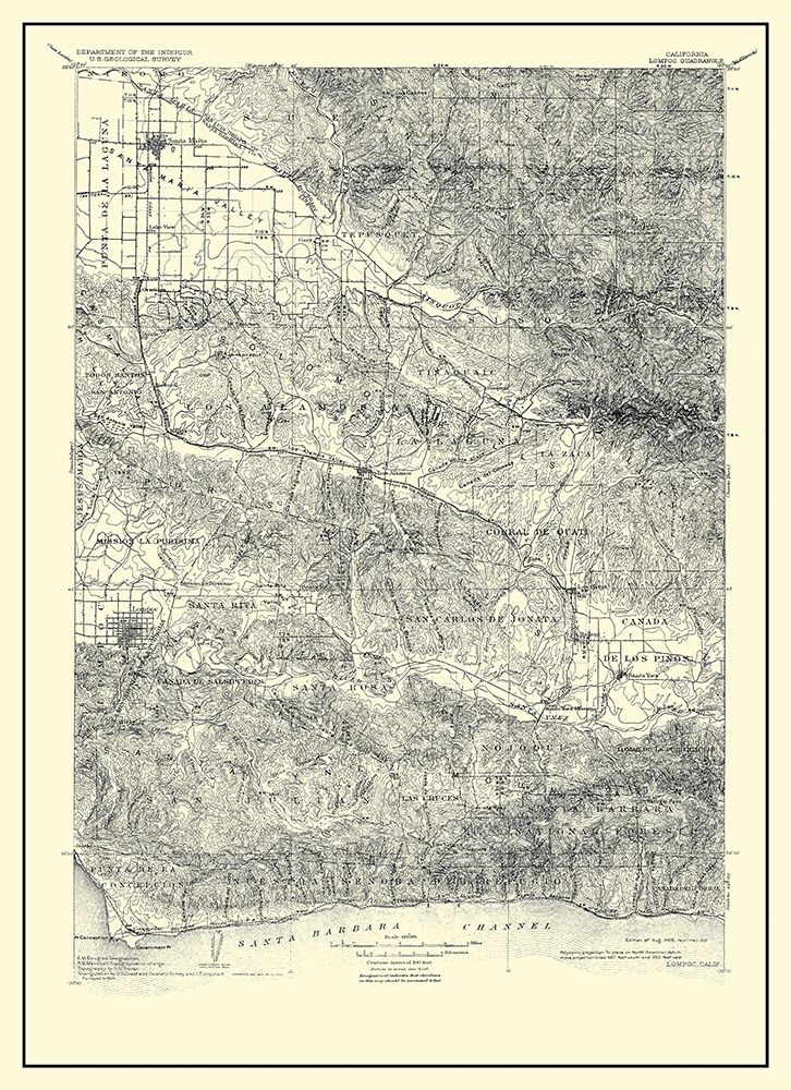 Lompoc California Quad - USGS 1905