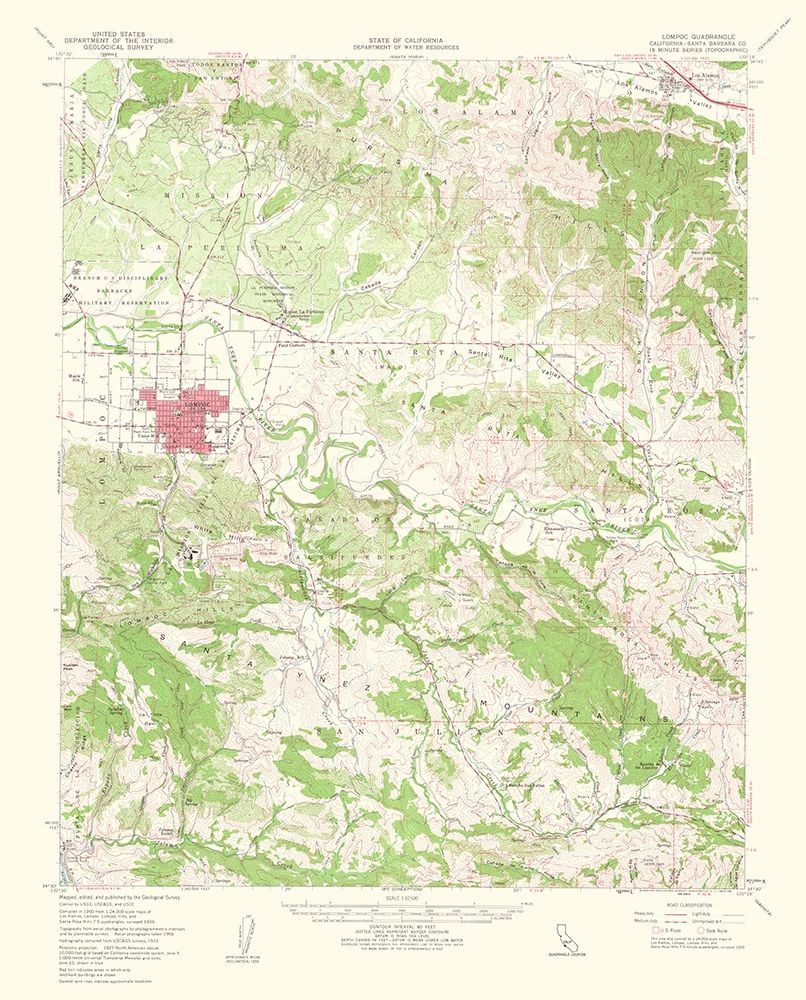 Lompoc California Quad - USGS 1961