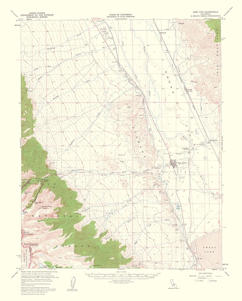 Lone Pine California Quad - USGS 1962