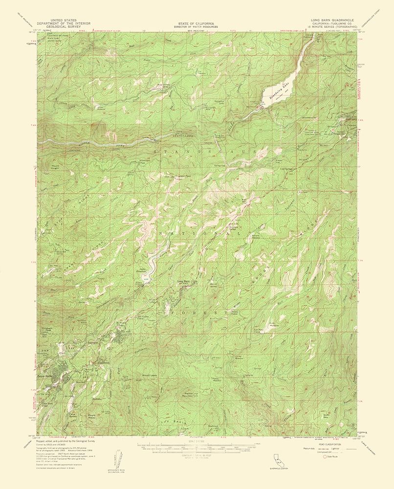 Long Barn California Quad - USGS 1962