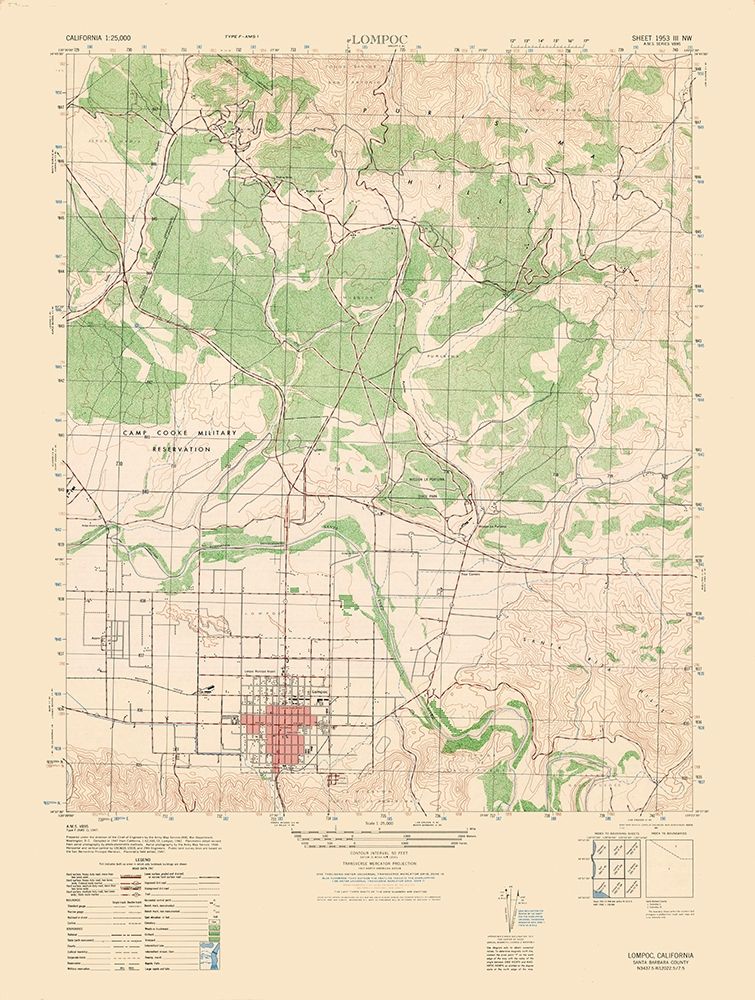 Lompoc Sheet - US Army 1947