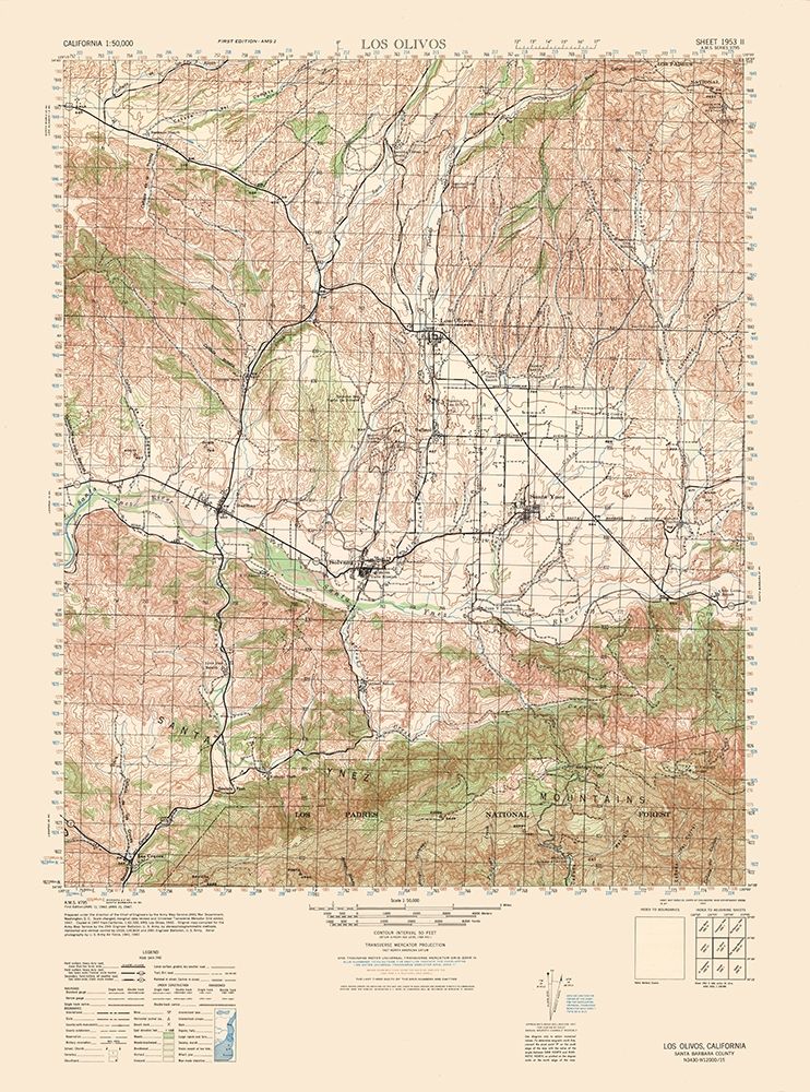 Los Olivos Sheet - US Army 1942