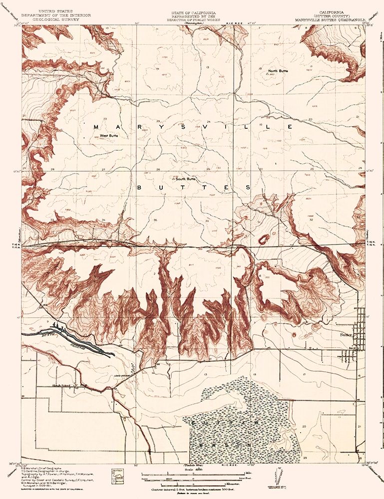 Marysville Buttes California Quad - USGS 1912