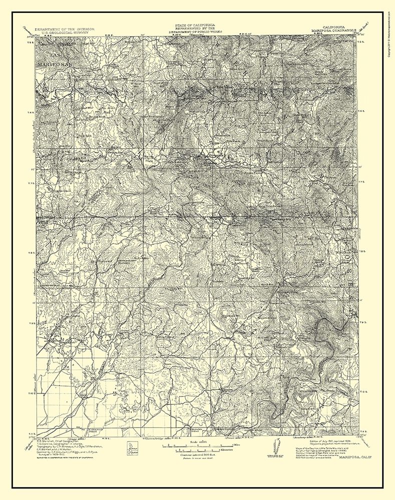 Mariposa California Quad - USGS 1912