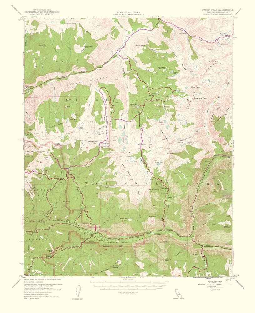 Marion Peak California Quad - USGS 1953
