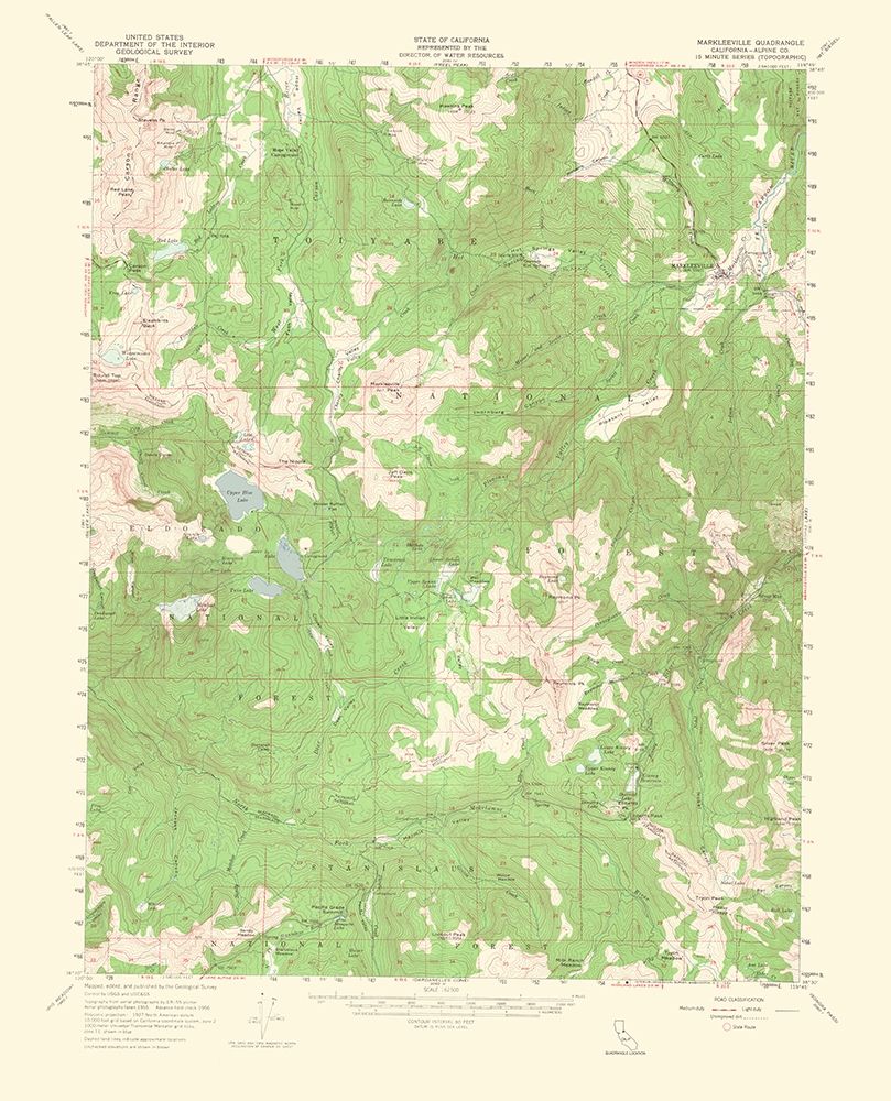 Markleeville California Quad - USGS 1964