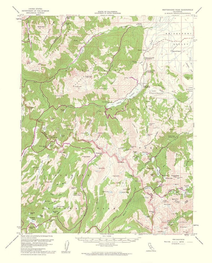 Matterhorn Peak California Quad - USGS 1963