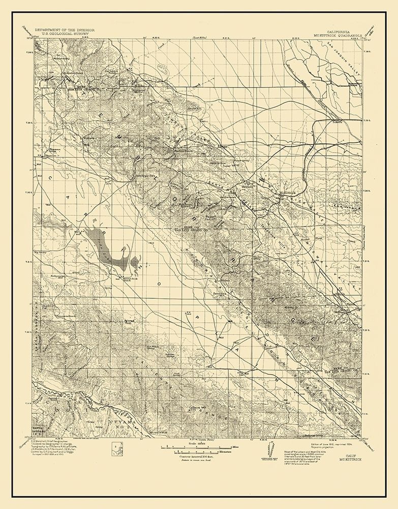 Mckittrick California Quad - USGS 1912