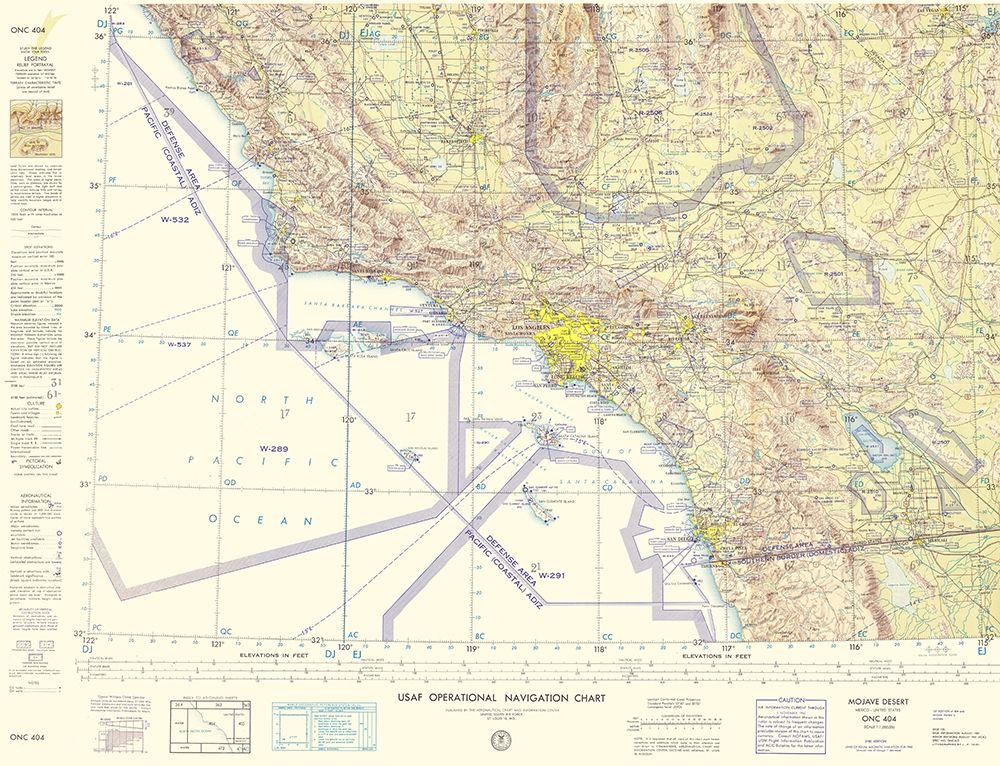 Mojave Desert Nevada California Sheet - USAF 1961