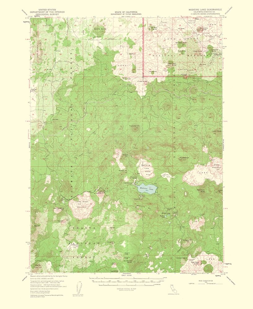 Medicine Lake California Quad - USGS 1953