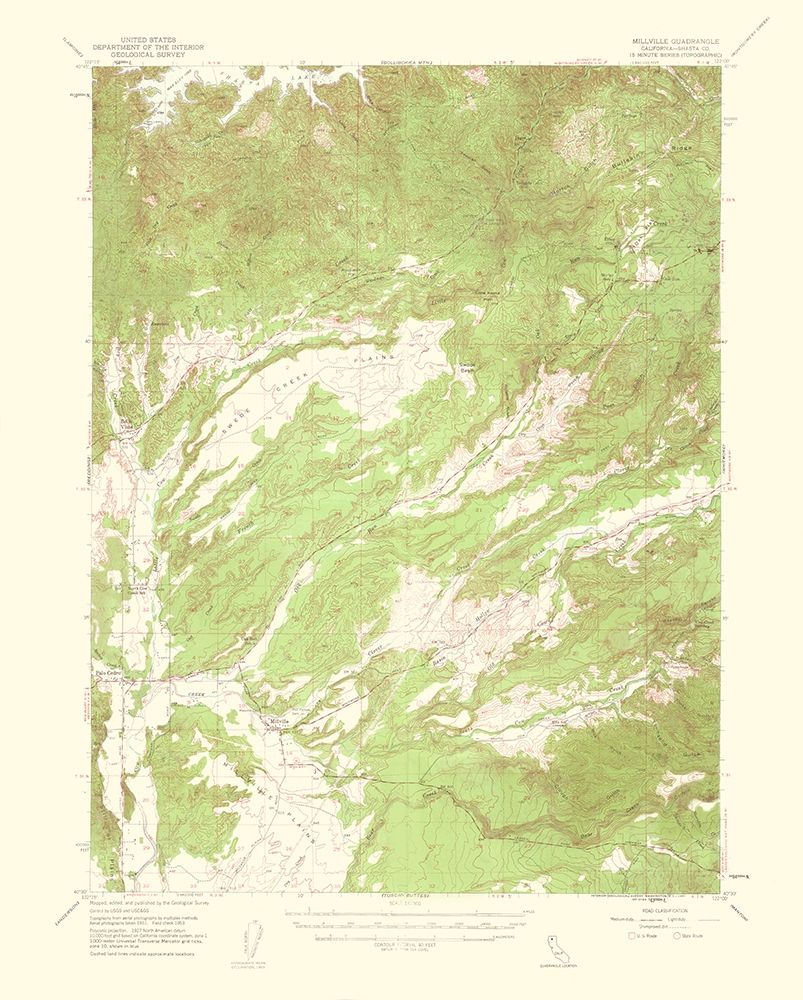 Millville California Quad - USGS 1961