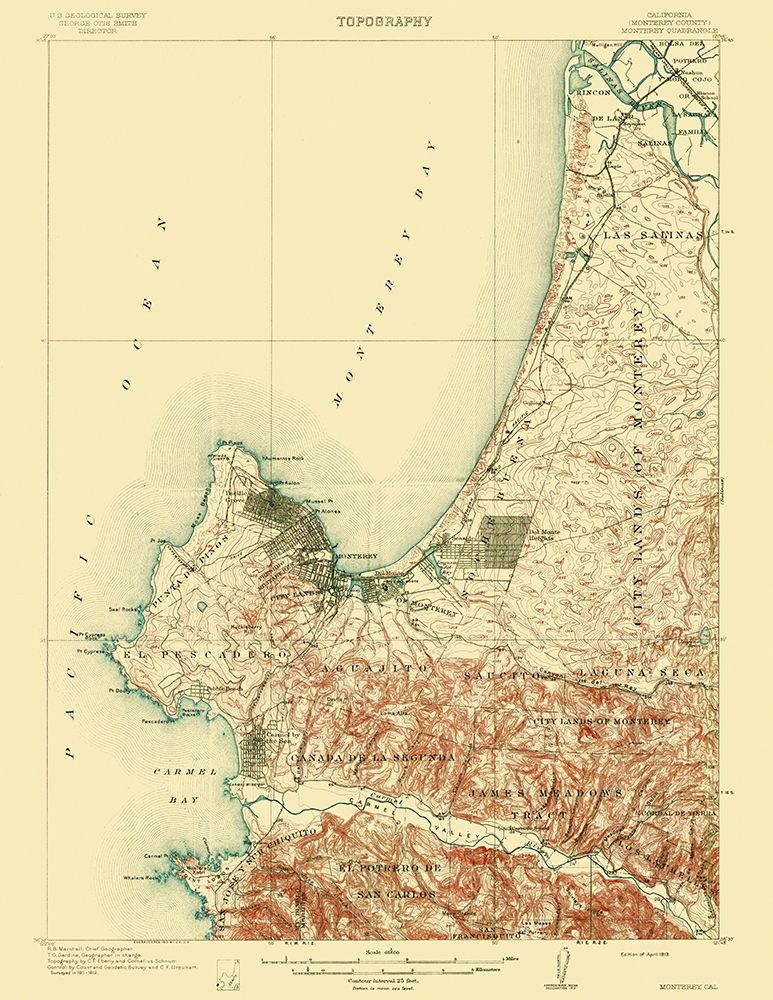 Monterey California Quad - USGS 1913