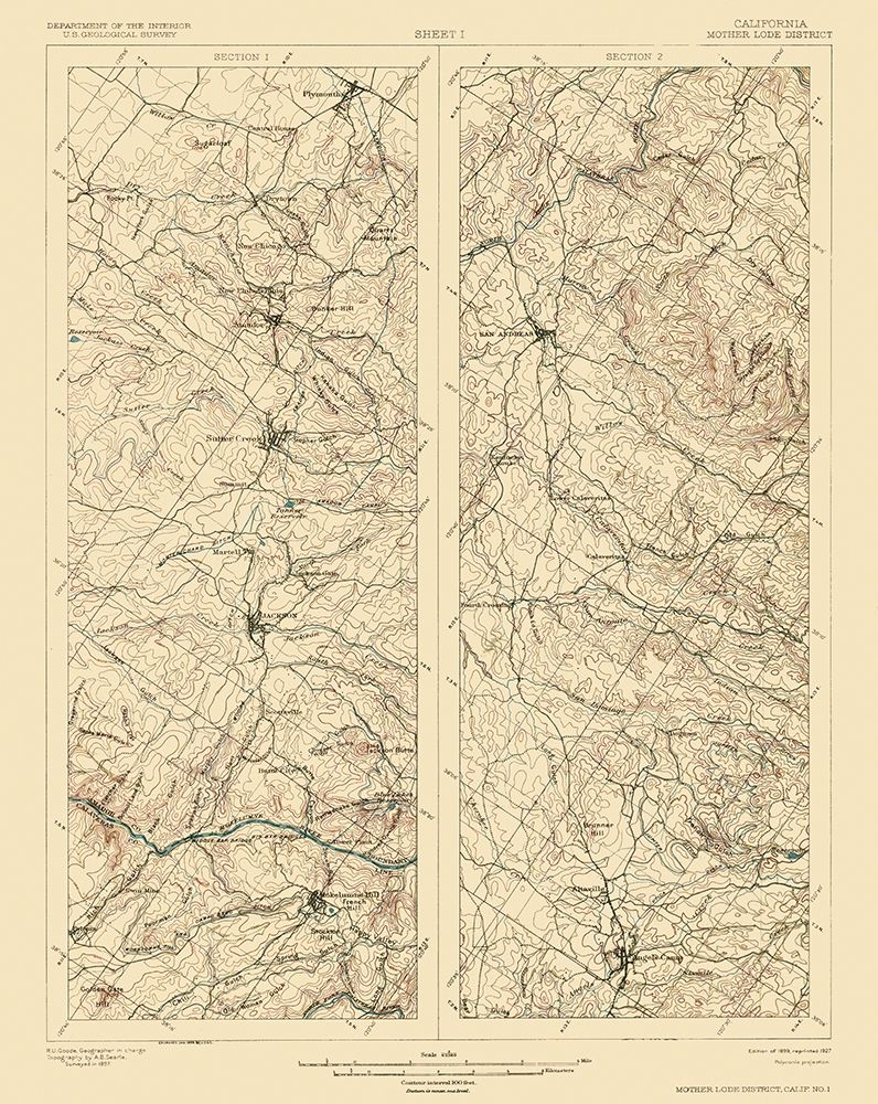Mother Lode District California 2 of 2 Sheet